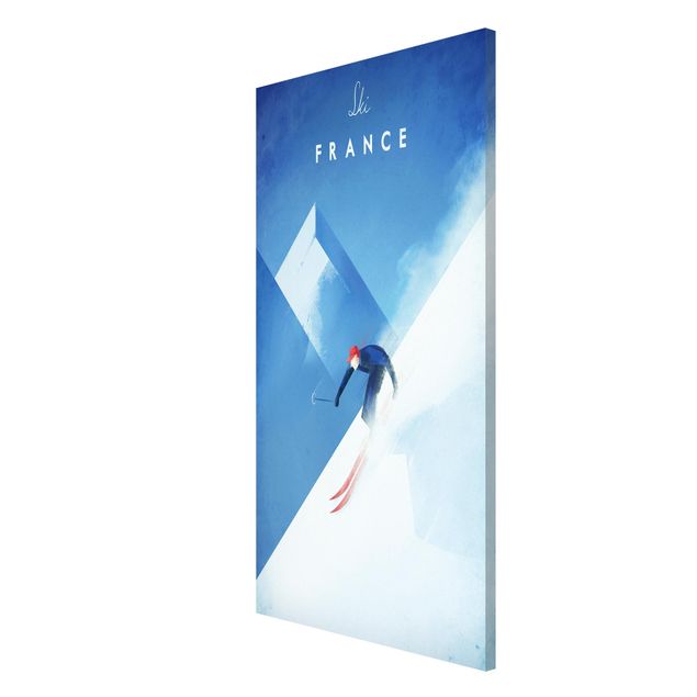 Tableau montagnes Poster de voyage - Ski en France