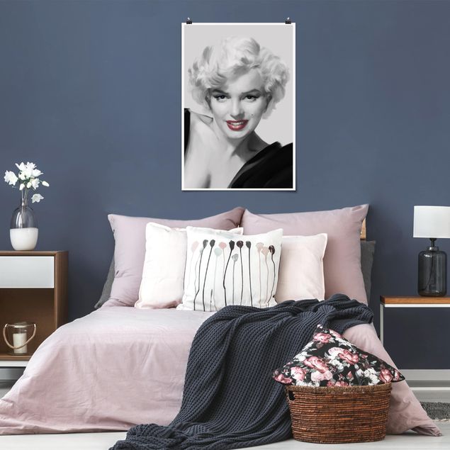 Posters en noir et blanc Marilyn sur le canapé