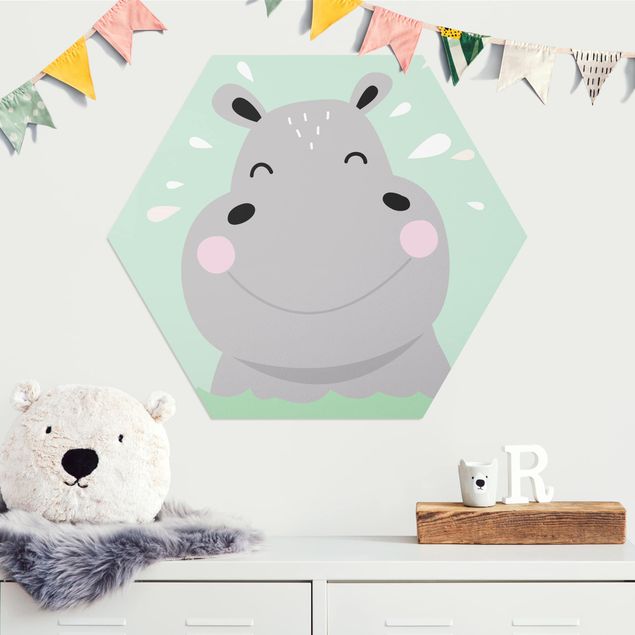Décoration chambre bébé L'hippopotame le plus heureux
