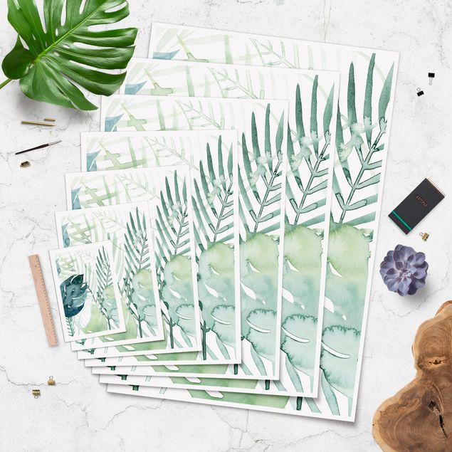 Poster fleurs - Palm Fronds In Watercolour I
