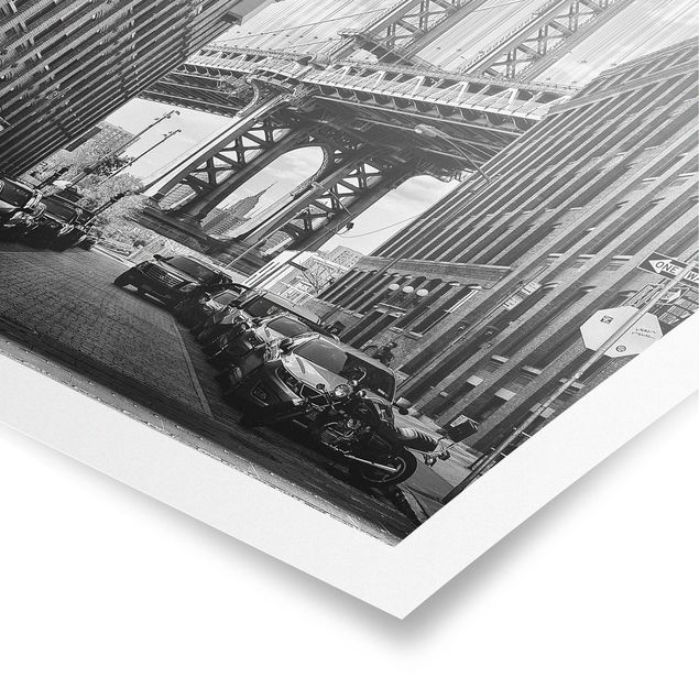 Posters en noir et blanc Pont de Manhattan en Amérique