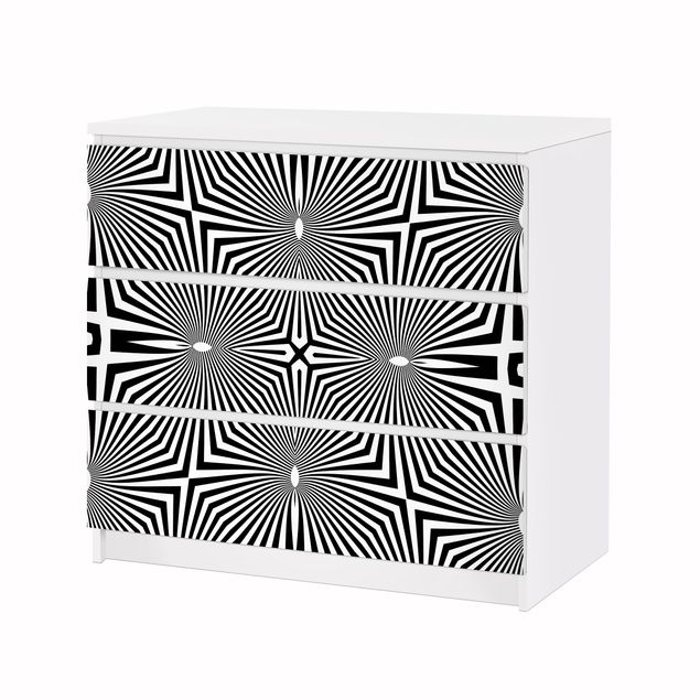 Papier adhésif pour meuble Ornement abstrait noir et blanc