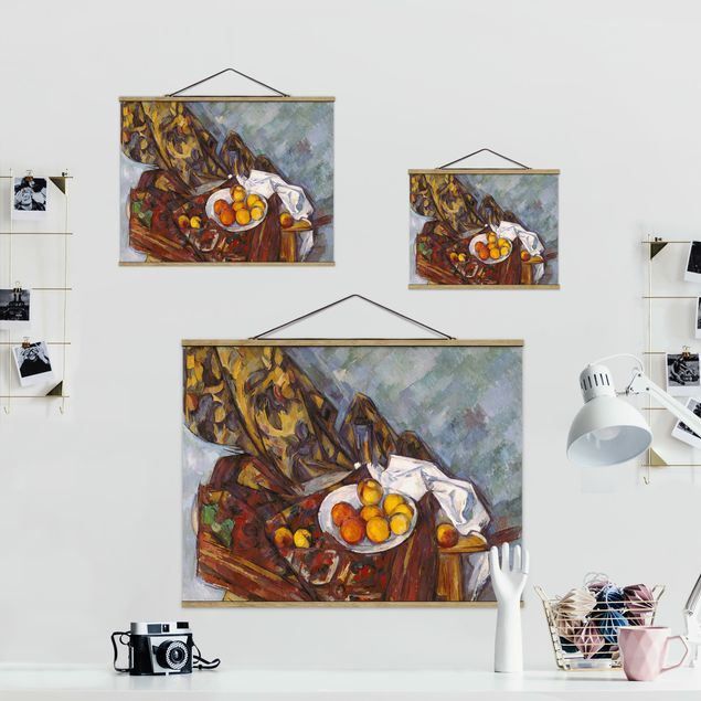 Tableau nature morte Paul Cézanne - Nature morte, rideau de fleurs et fruits