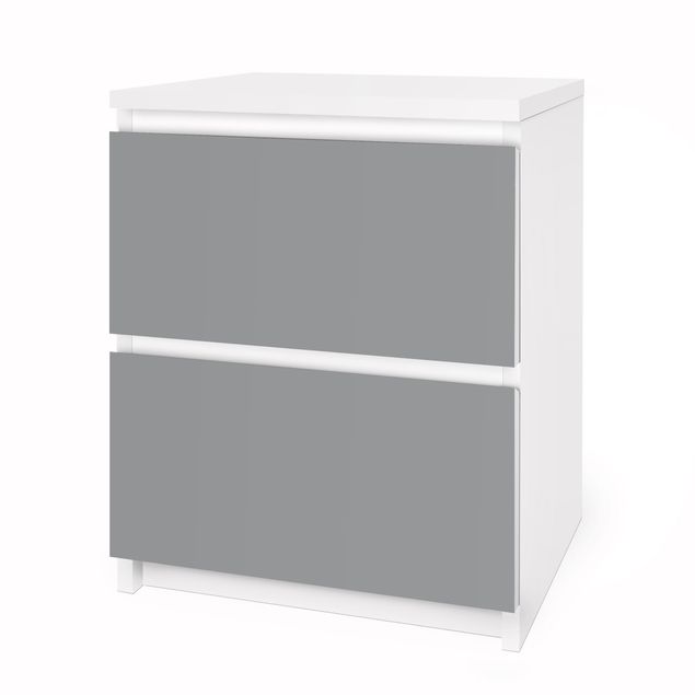 Papier adhésif pour meuble IKEA - Malm commode 2x tiroirs - Colour Cool Grey
