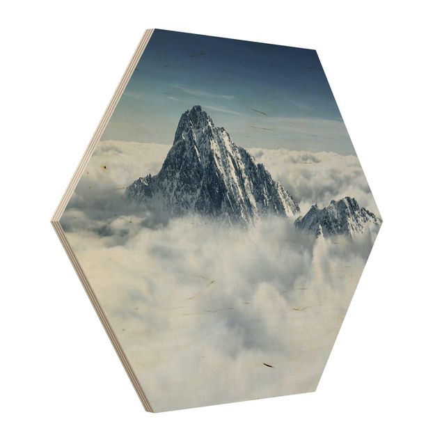 Impression sur bois Les Alpes au-dessus des nuages