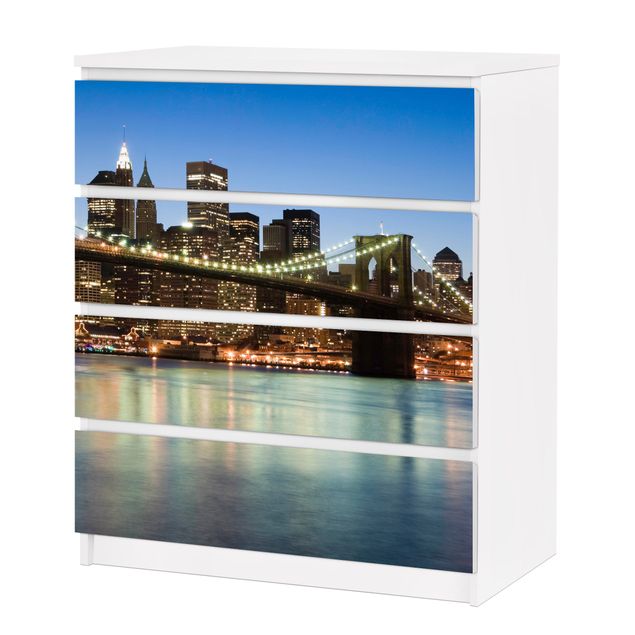 Papier adhésif pour meuble IKEA - Malm commode 4x tiroirs - Brooklyn Bridge In New York