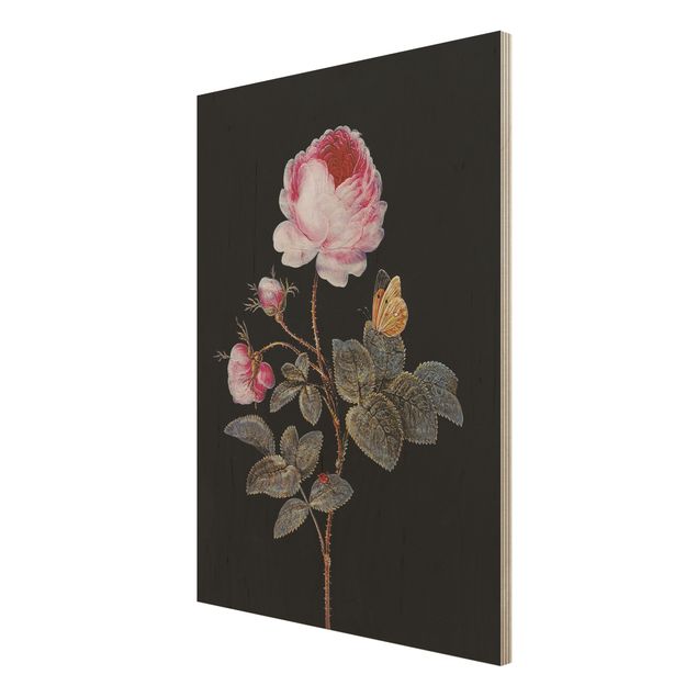 Tableaux en bois avec fleurs Barbara Regina Dietzsch - La rose à cent pétales