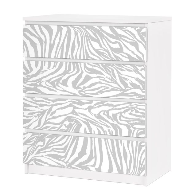 Papier adhésif pour meuble Motif zèbré gris clair