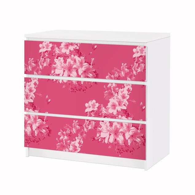 Papier adhésif pour meuble IKEA - Malm commode 3x tiroirs - Antique Flower Pattern
