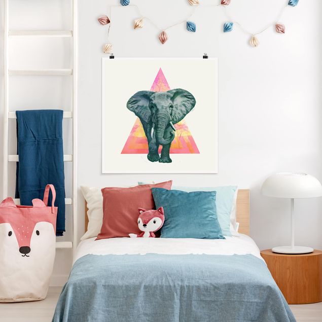 Tableau moderne Illustration Elephant Front Triangle Painting