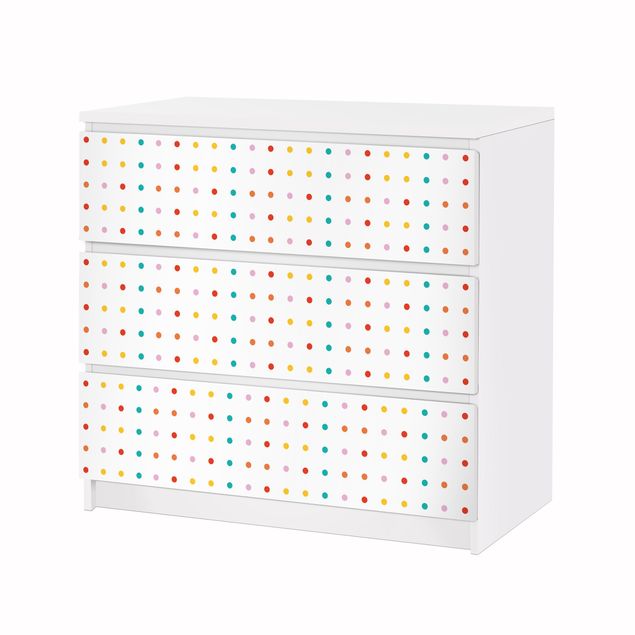 Papier adhésif pour meuble IKEA - Malm commode 3x tiroirs - No.UL748 Little Dots