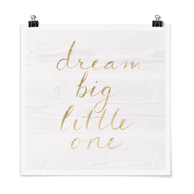Tableau citations Mur en bois blanc - Dream Big