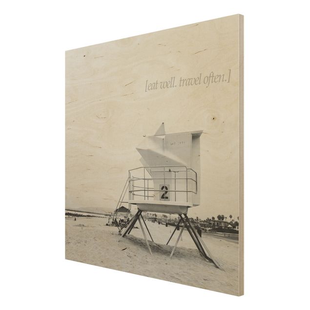 Tableaux en bois avec plage & mer Paysage poétique - Voyage