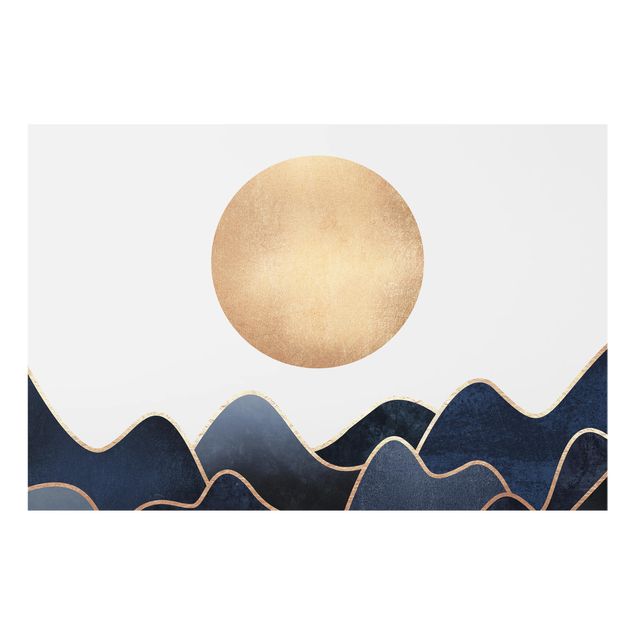 Tableaux de Elisabeth Fredriksson Vagues bleues du soleil doré