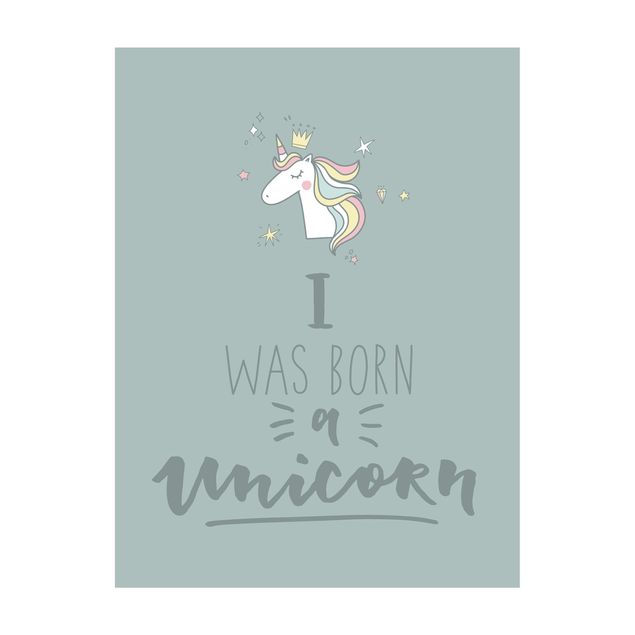 tapis bleu I Was Born A Unicorn - Licorne