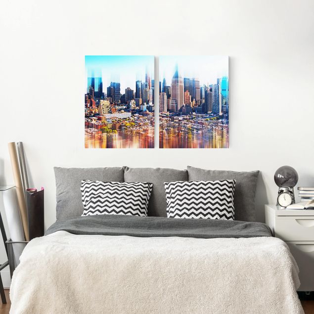 Tableau de New York sur toile Manhattan Skyline Urban Stretch