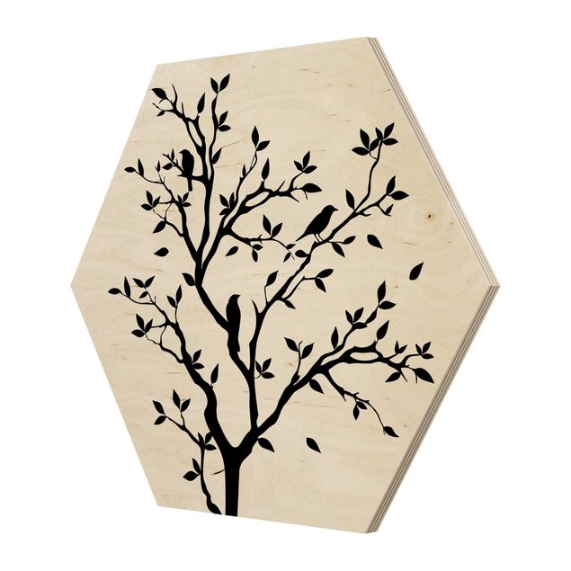 Hexagone en bois - No.YK14 Chirping Tree
