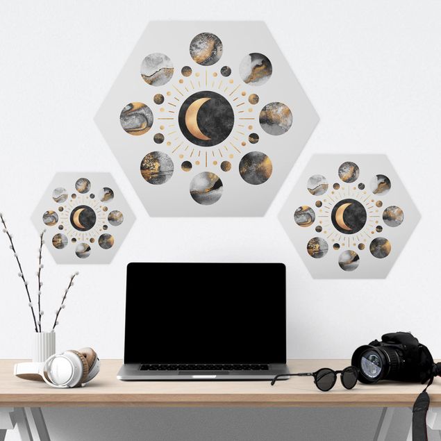 Hexagone en forex - Moon Phases Abstract Gold