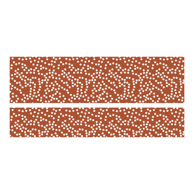 Papier adhésif pour meuble IKEA - Malm lit 160x200cm - Aboriginal Dot Pattern Brown