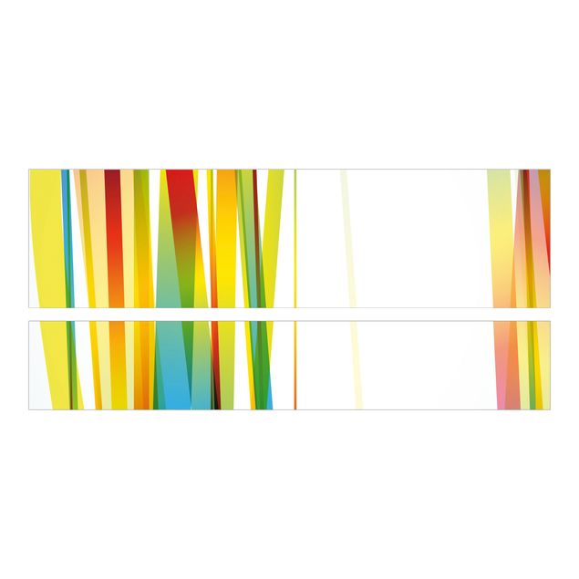 Papier adhésif pour meuble IKEA - Malm lit 160x200cm - Rainbow Stripes