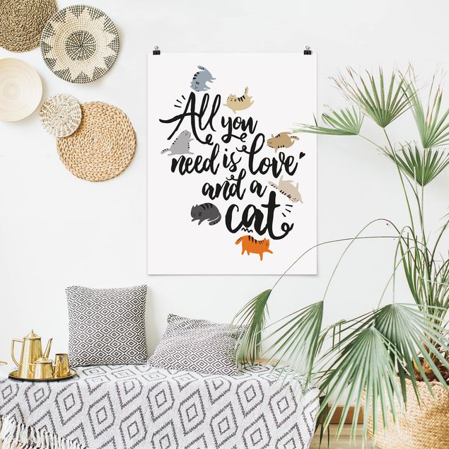 Tableaux chats All You Need Is Love And A Cat