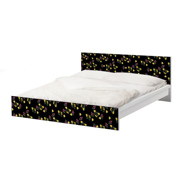 Papier adhésif pour meuble IKEA - Malm lit 180x200cm - Mille Fleurs Pattern