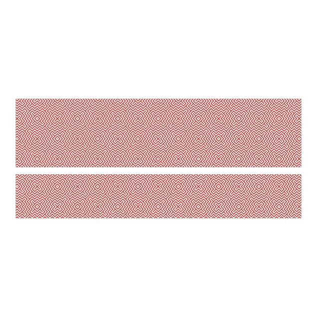 Papier adhésif pour meuble IKEA - Malm lit 180x200cm - Red Geometric Stripe Pattern