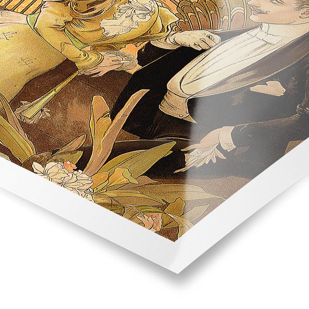 Tableau portrait Alfons Mucha - Affiche publicitaire pour Flirt Biscuits
