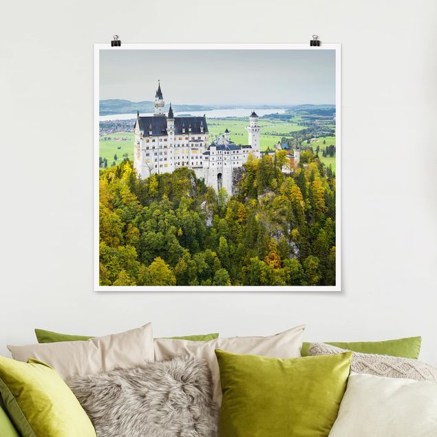 Tableaux paysage Panorama du château de Neuschwanstein