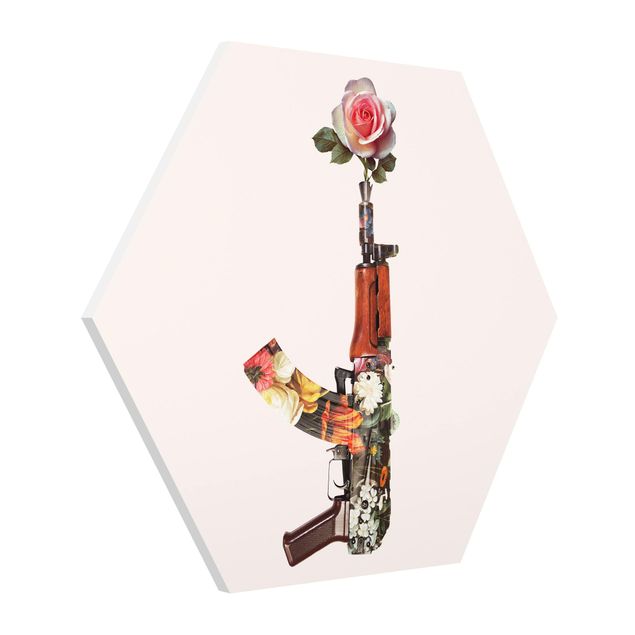Tableau vintage Arme à la rose