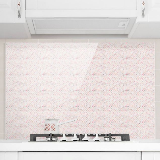 Déco mur cuisine Motif de Marbre Rosé