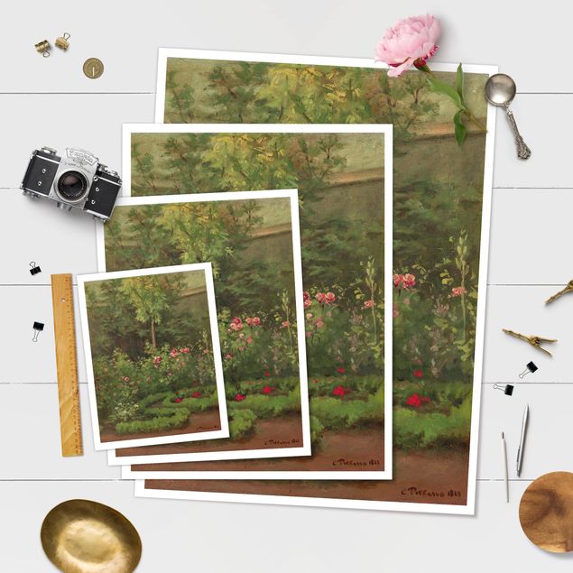 Tableau artistique Camille Pissarro - Un jardin de roses