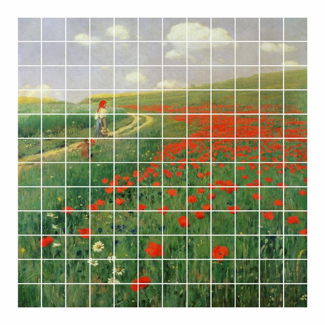 Sticker pour carrelage avec image - Pál Szinyei-Merse - Summer Landscape With A Blossoming Poppy
