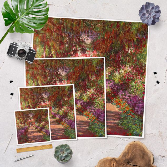 tableaux floraux Claude Monet - Allée dans le jardin de Monet à Giverny