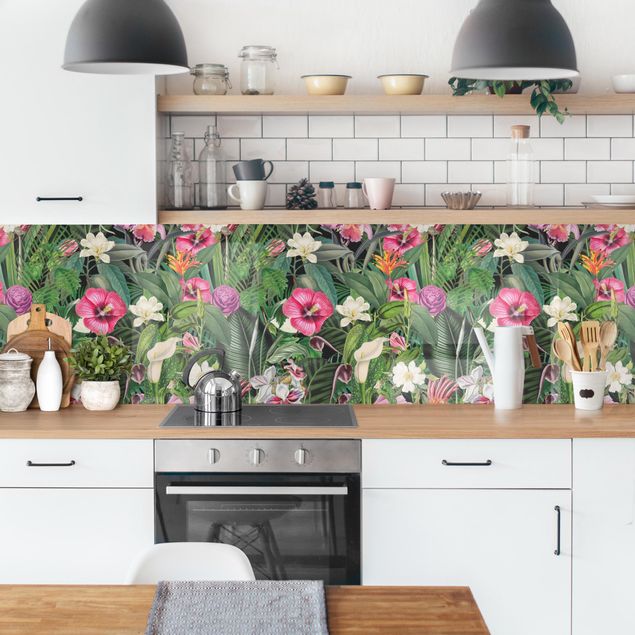 Tableaux de Andrea Haase Collage de fleurs tropicales colorées