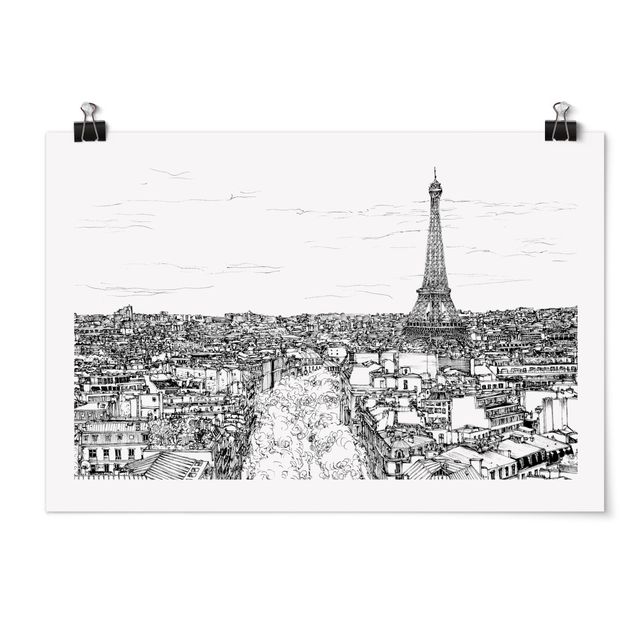Posters en noir et blanc Étude de la ville - Paris