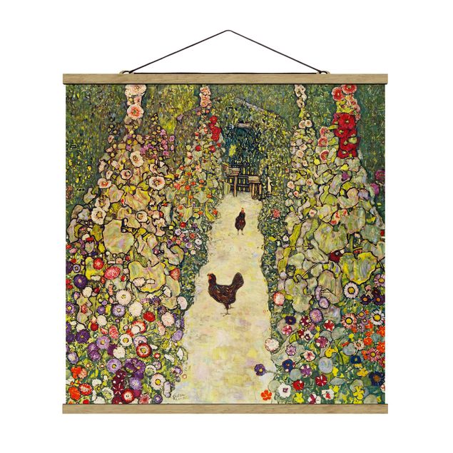 Tableaux moderne Gustav Klimt - Chemin de jardin avec poules
