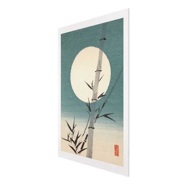 Tableau zen bambou Dessin Japonais Bambou Et Lune