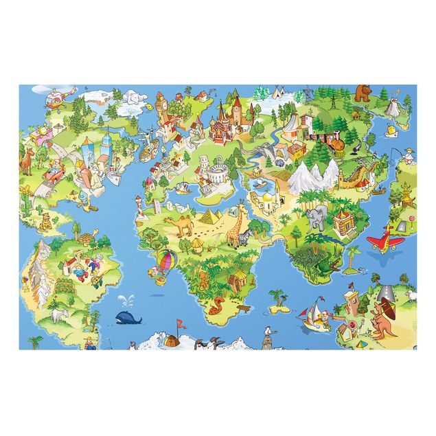 Tableau moderne Grande et drôle carte du monde