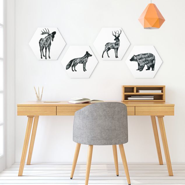 Tableau cerf Animaux sagese Lot I
