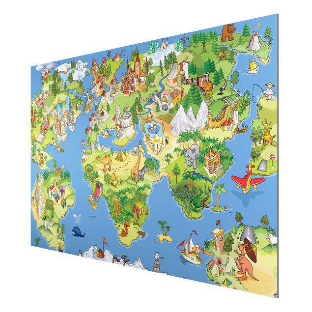 Tableau carte du monde Grande et drôle carte du monde