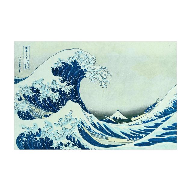 tapis contemporain Katsushika Hokusai - La grande vague à Kanagawa