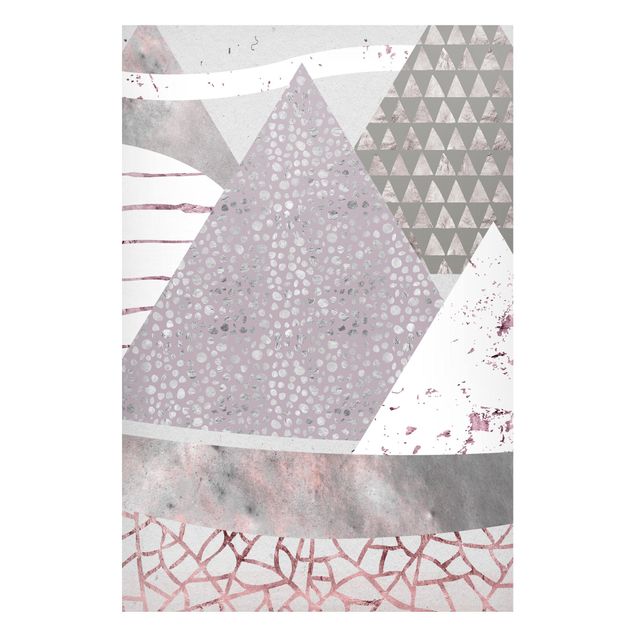 Tableau montagne Paysage abstrait de montagne motif pastel