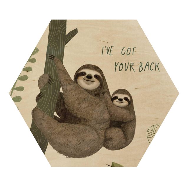 Hexagone en bois - Sloth Sayings - Back