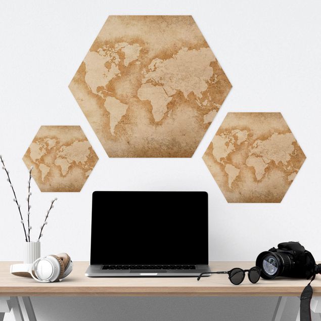 Hexagone en forex - Antique World Map