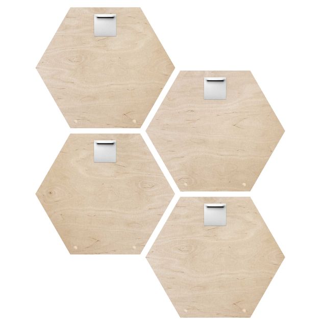 Hexagone en bois - Letters HOME White Set II