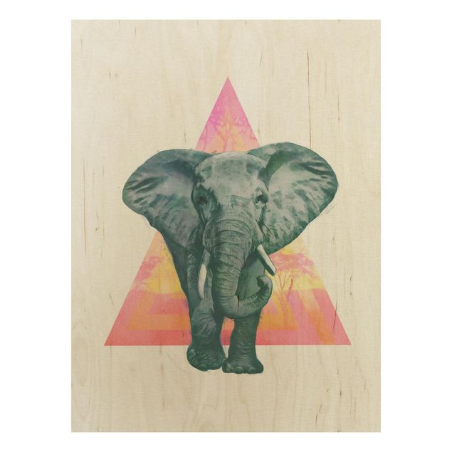 Tableaux muraux Illustration Elephant Front Triangle Painting
