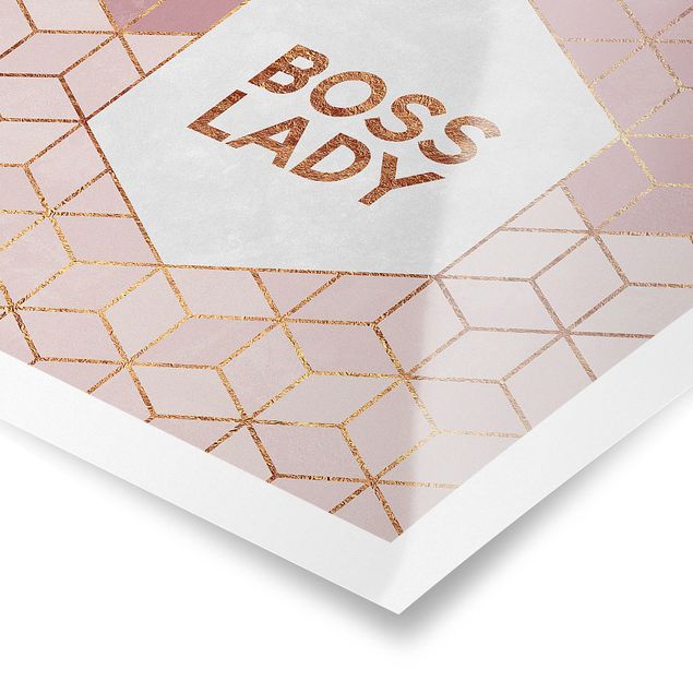 Tableaux de Elisabeth Fredriksson Boss Lady Hexagones en Rose