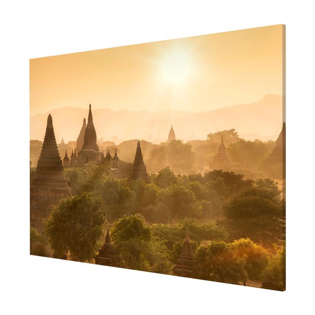 Tableaux Asie Coucher de soleil sur Bagan