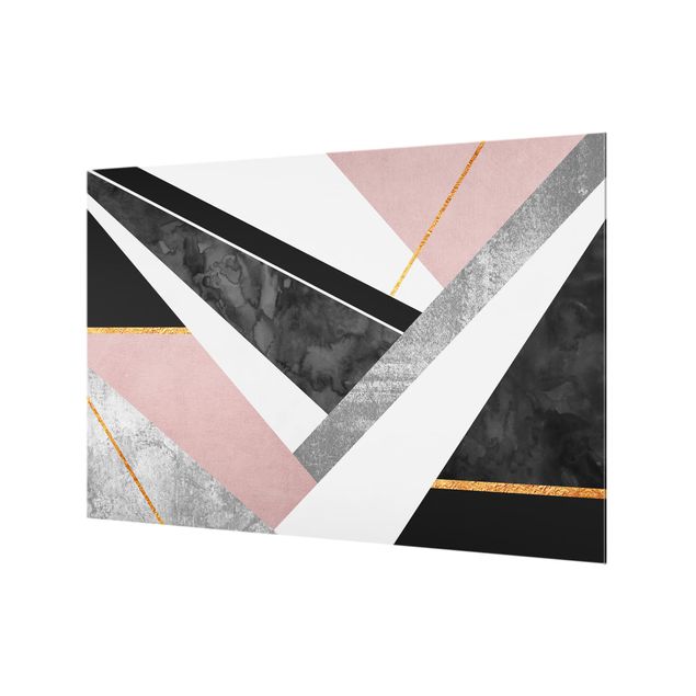 Fond de hotte - Black And White Geometry With Gold